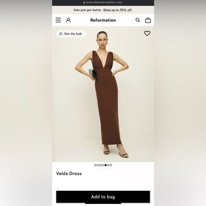 Reformation Velda Dress in Chocolate